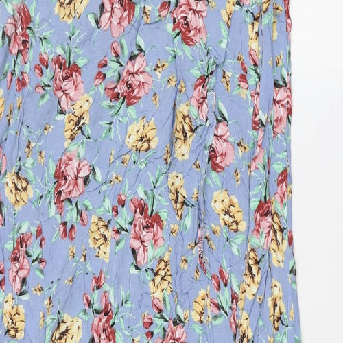 New Look Womens Multicoloured Floral Viscose A-Line Skirt Size 14 Button