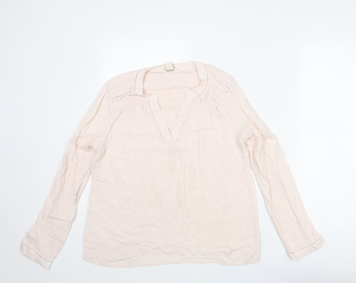 Monsoon Womens Pink Viscose Basic Blouse Size 10 V-Neck