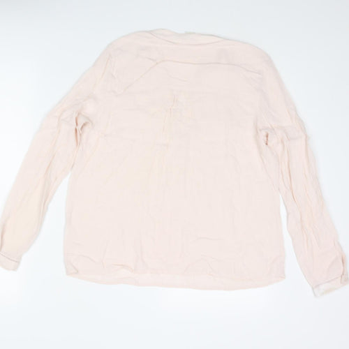 Monsoon Womens Pink Viscose Basic Blouse Size 10 V-Neck