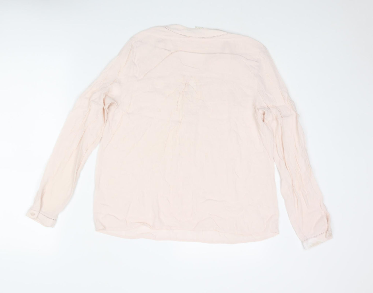 Monsoon Womens Pink Viscose Basic Blouse Size 10 V-Neck