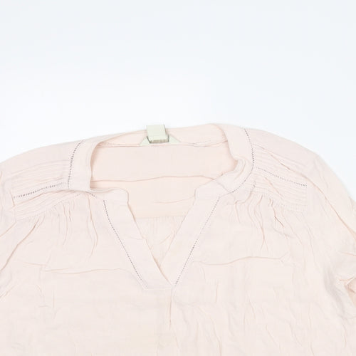 Monsoon Womens Pink Viscose Basic Blouse Size 10 V-Neck