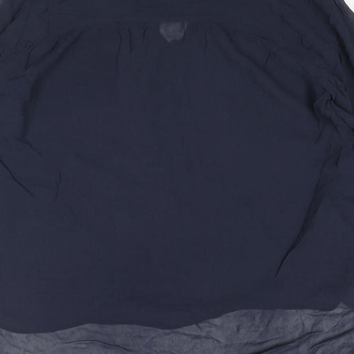 NEXT Womens Blue Viscose Basic Blouse Size 14 V-Neck