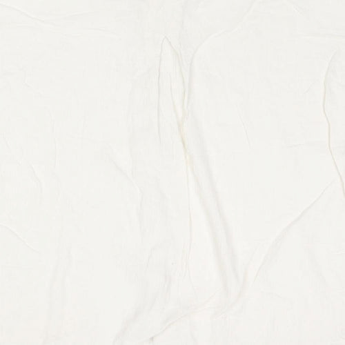 H&M Womens Ivory Viscose Basic Button-Up Size 8 Collared
