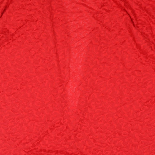 Anthology Womens Red Geometric Polyester Kimono Blouse Size 16 V-Neck