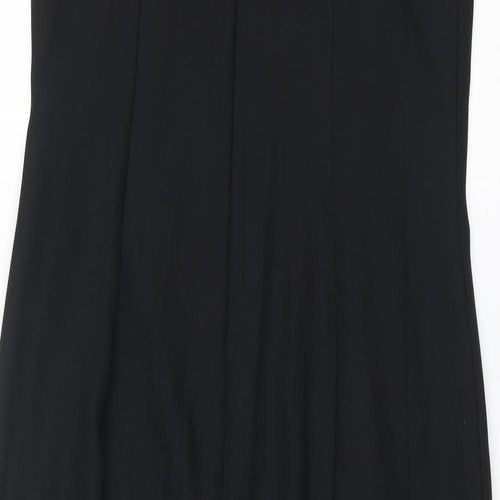 Richards Womens Black Polyester Slip Dress Size 14 Scoop Neck Zip