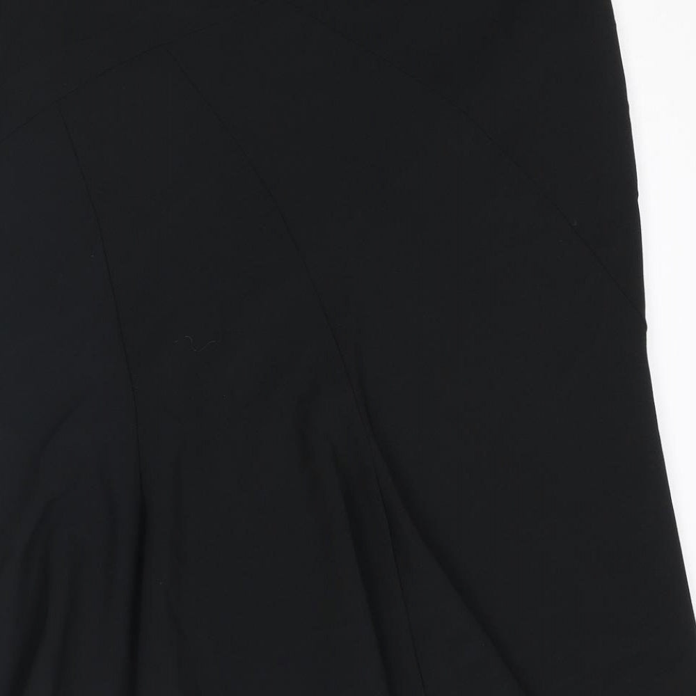 Marks and Spencer Womens Black Polyester Swing Skirt Size 16 Zip