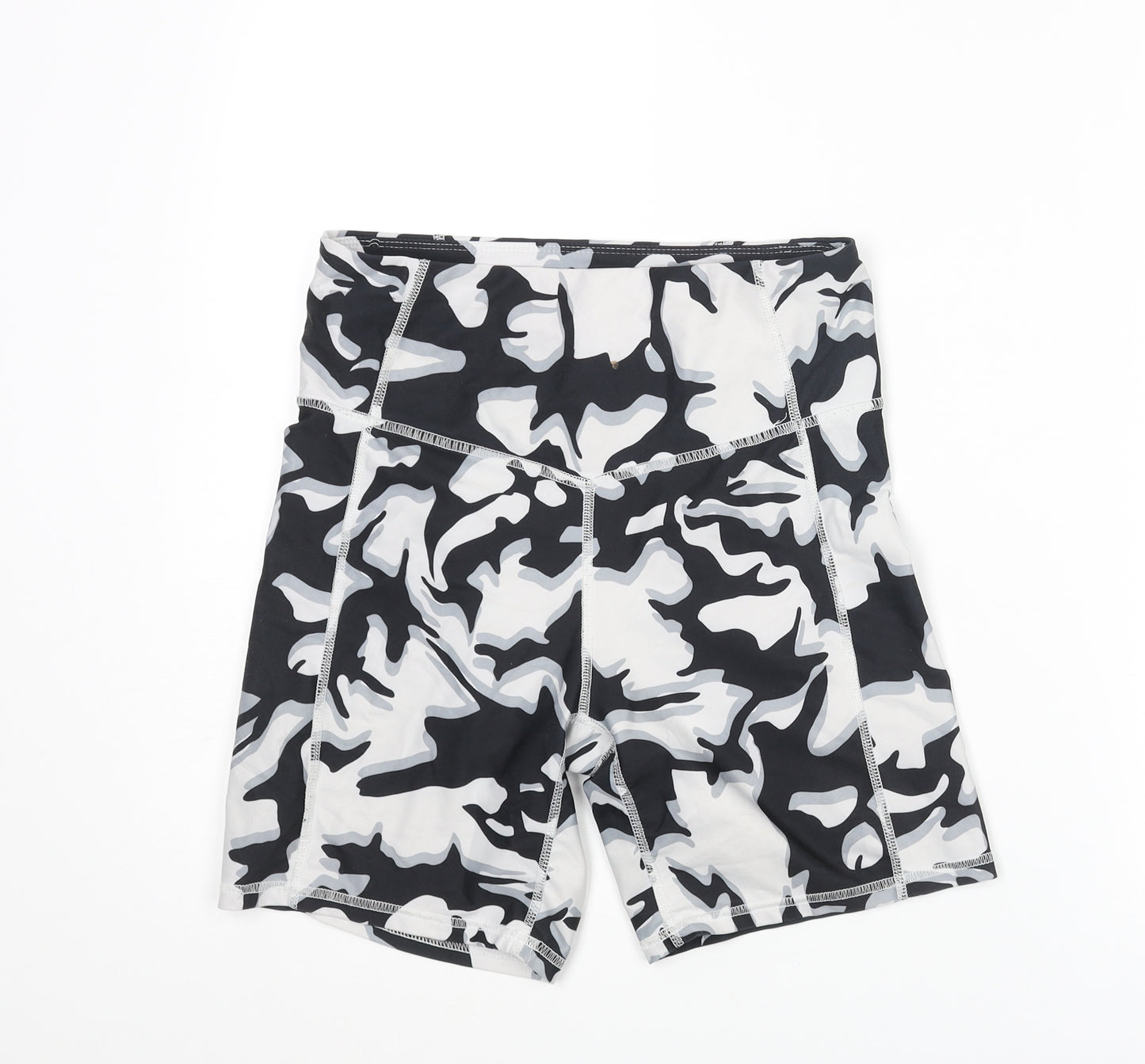 Marika Womens Black Geometric Polyester Biker Shorts Size M L6 in Regular