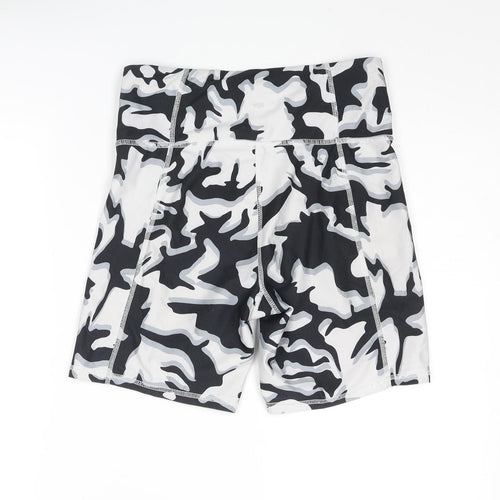 Marika Womens Black Geometric Polyester Biker Shorts Size M L6 in Regular