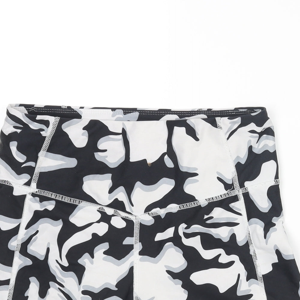 Marika Womens Black Geometric Polyester Biker Shorts Size M L6 in Regular