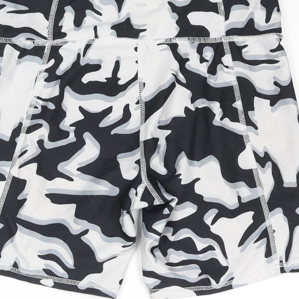 Marika Womens Black Geometric Polyester Biker Shorts Size M L6 in Regular