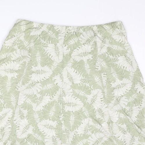 Cotswold Collections Womens Green Geometric Viscose Swing Skirt Size M