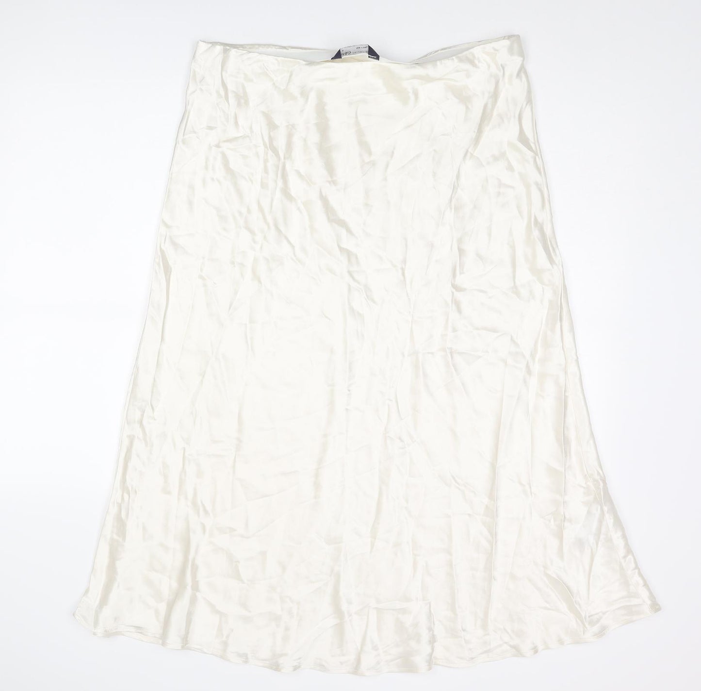Marks and Spencer Womens Ivory Viscose Swing Skirt Size 18
