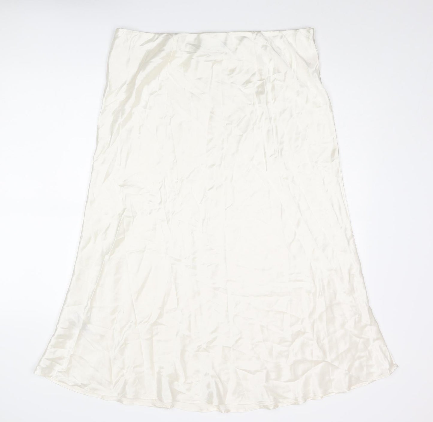 Marks and Spencer Womens Ivory Viscose Swing Skirt Size 18