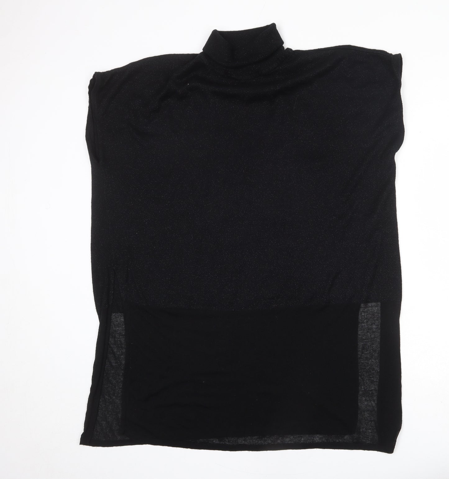 Wallis Womens Black High Neck Viscose Pullover Jumper Size L