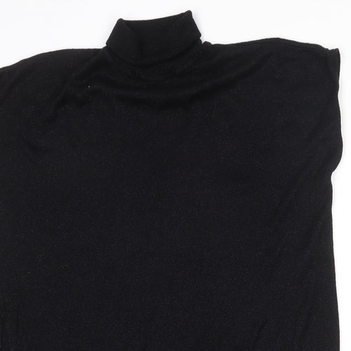 Wallis Womens Black High Neck Viscose Pullover Jumper Size L