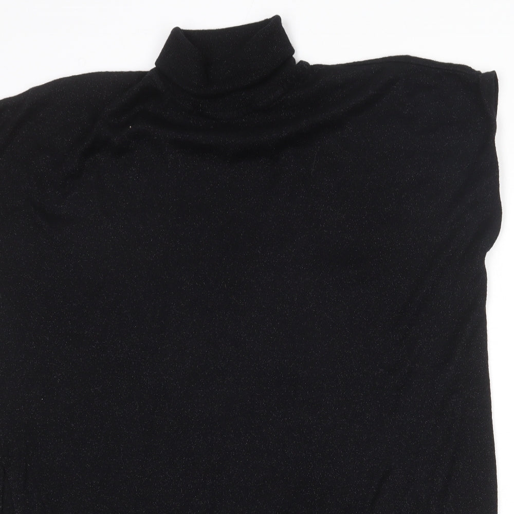 Wallis Womens Black High Neck Viscose Pullover Jumper Size L