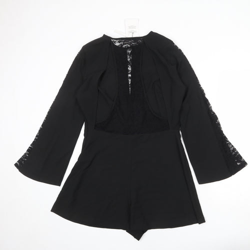 ASOS Womens Black Polyester Playsuit One-Piece Size 14 L23 in Zip