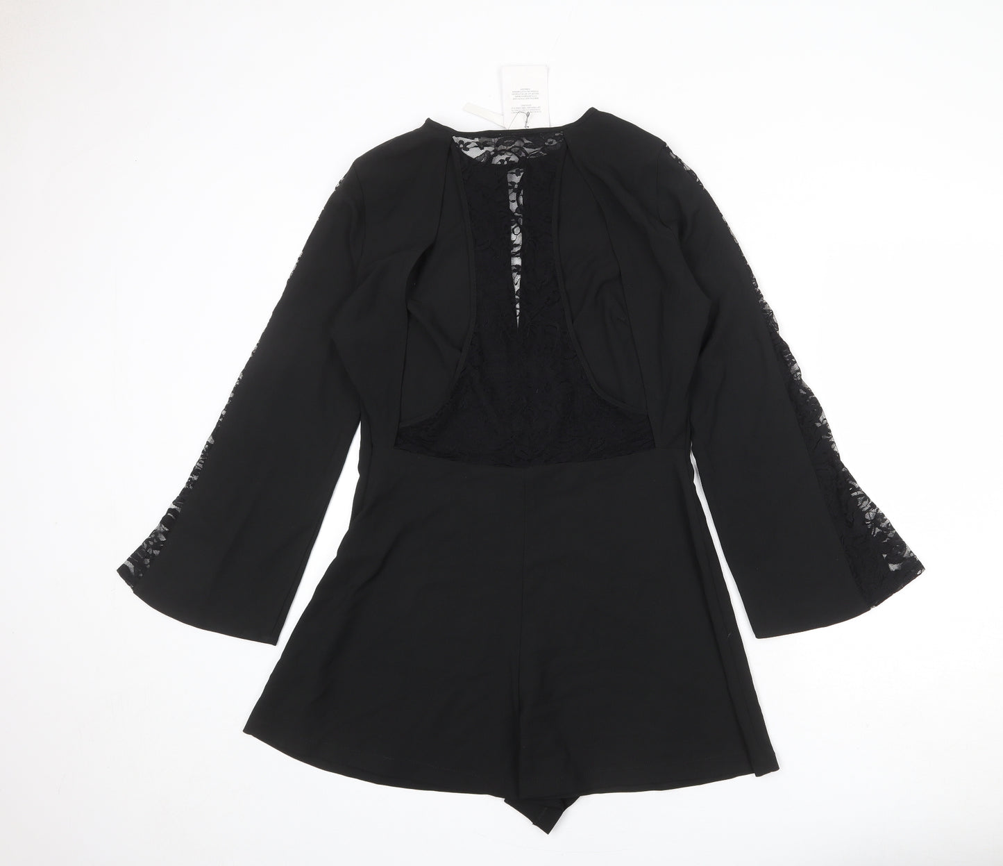 ASOS Womens Black Polyester Playsuit One-Piece Size 14 L23 in Zip