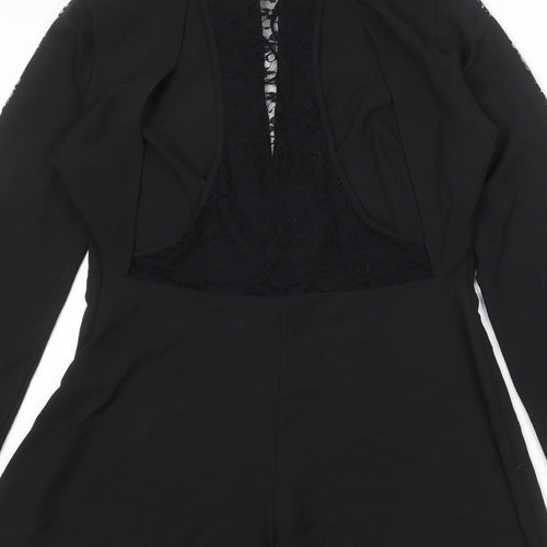 ASOS Womens Black Polyester Playsuit One-Piece Size 14 L23 in Zip