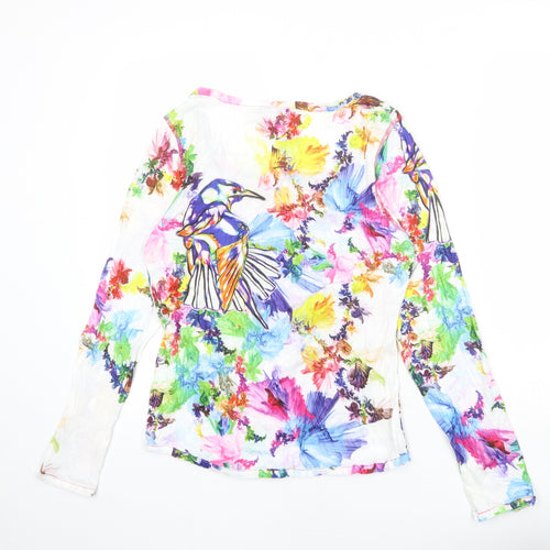 Critical Mass Creates Womens Multicoloured Geometric Polyester Basic Blouse Size 12 V-Neck