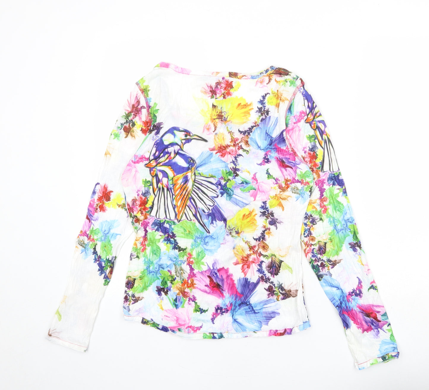 Critical Mass Creates Womens Multicoloured Geometric Polyester Basic Blouse Size 12 V-Neck