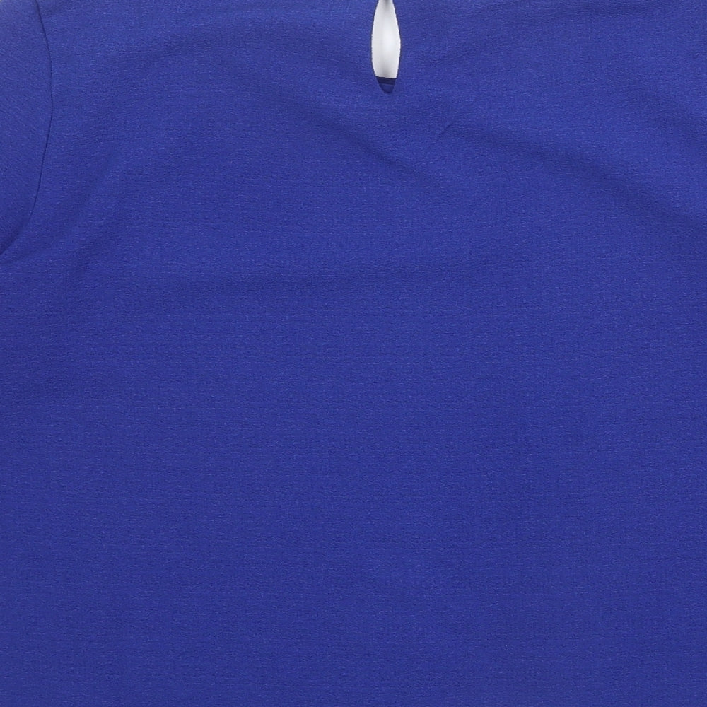 Mango Womens Black Polyester Basic Blouse Size L Round Neck