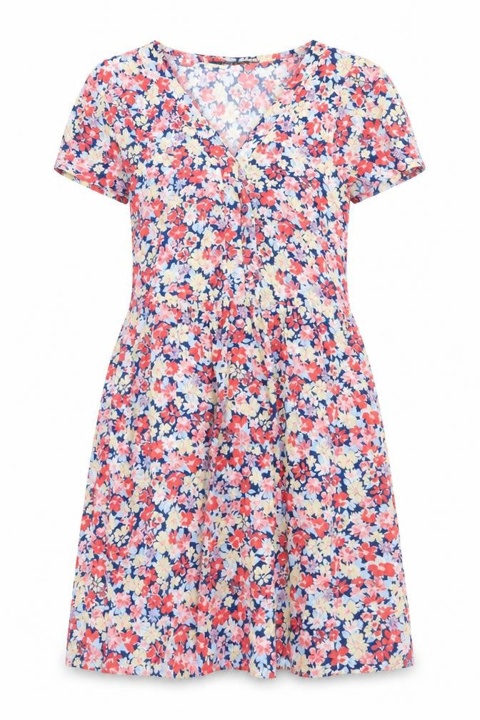 Sportsgirl Womens Multicoloured Floral Viscose A-Line Size 8 V-Neck Zip