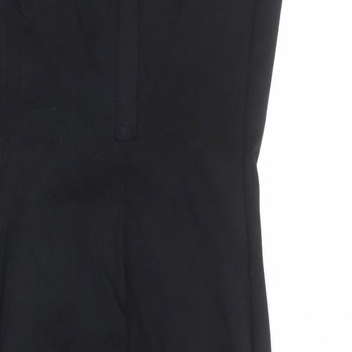Winser London Womens Black Viscose Shift Size 12 Round Neck Zip