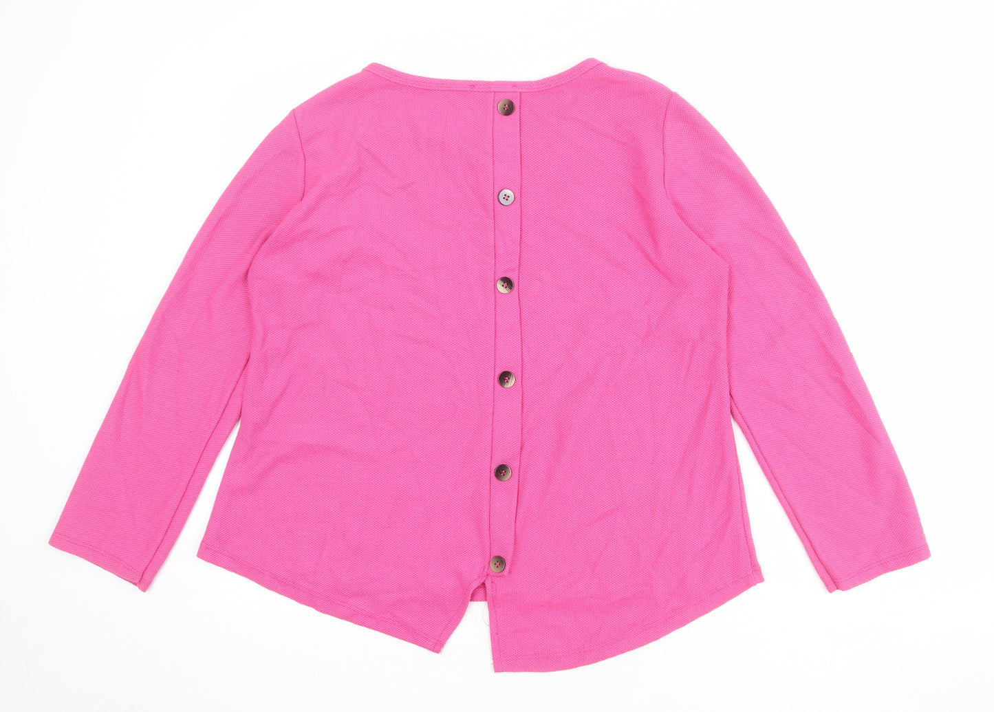 BASSINI Womens Pink Viscose Basic T-Shirt Size M Round Neck - Size M-L