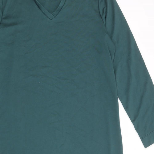 La Redoute Womens Green Viscose Jumper Dress Size 14 V-Neck Pullover - Size 14-16