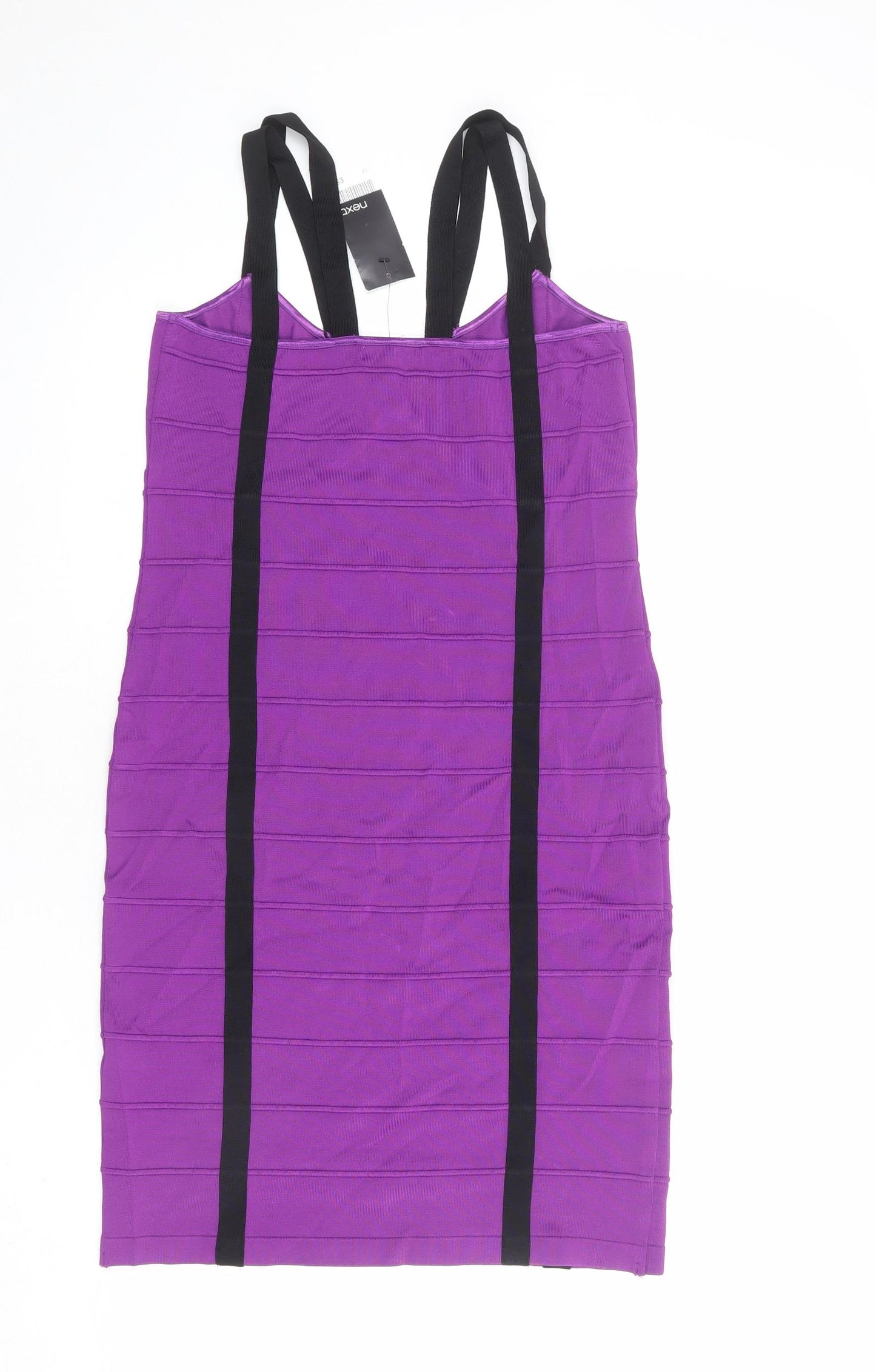 NEXT Womens Purple Viscose Bodycon Size 12 V-Neck Pullover