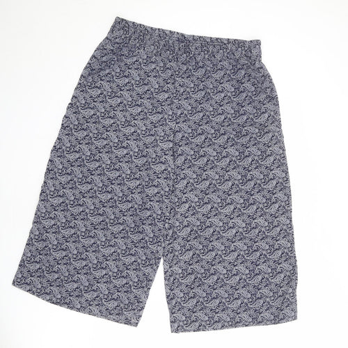 ESMARA Womens Blue Paisley Polyester Capri Trousers Size 12 L20 in Regular