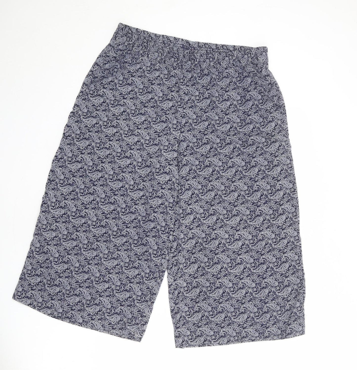 ESMARA Womens Blue Paisley Polyester Capri Trousers Size 12 L20 in Regular