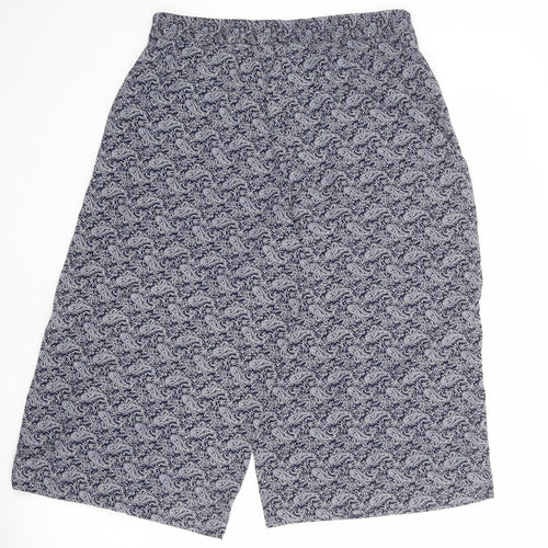 ESMARA Womens Blue Paisley Polyester Capri Trousers Size 12 L20 in Regular