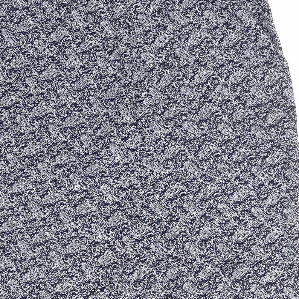 ESMARA Womens Blue Paisley Polyester Capri Trousers Size 12 L20 in Regular