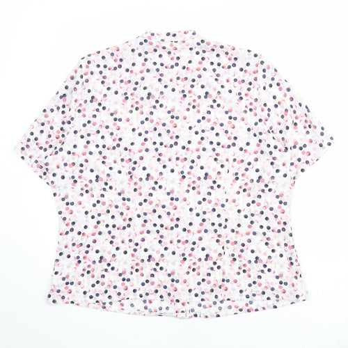 Eastex Womens Multicoloured Geometric Polyester Basic Button-Up Size 18 V-Neck