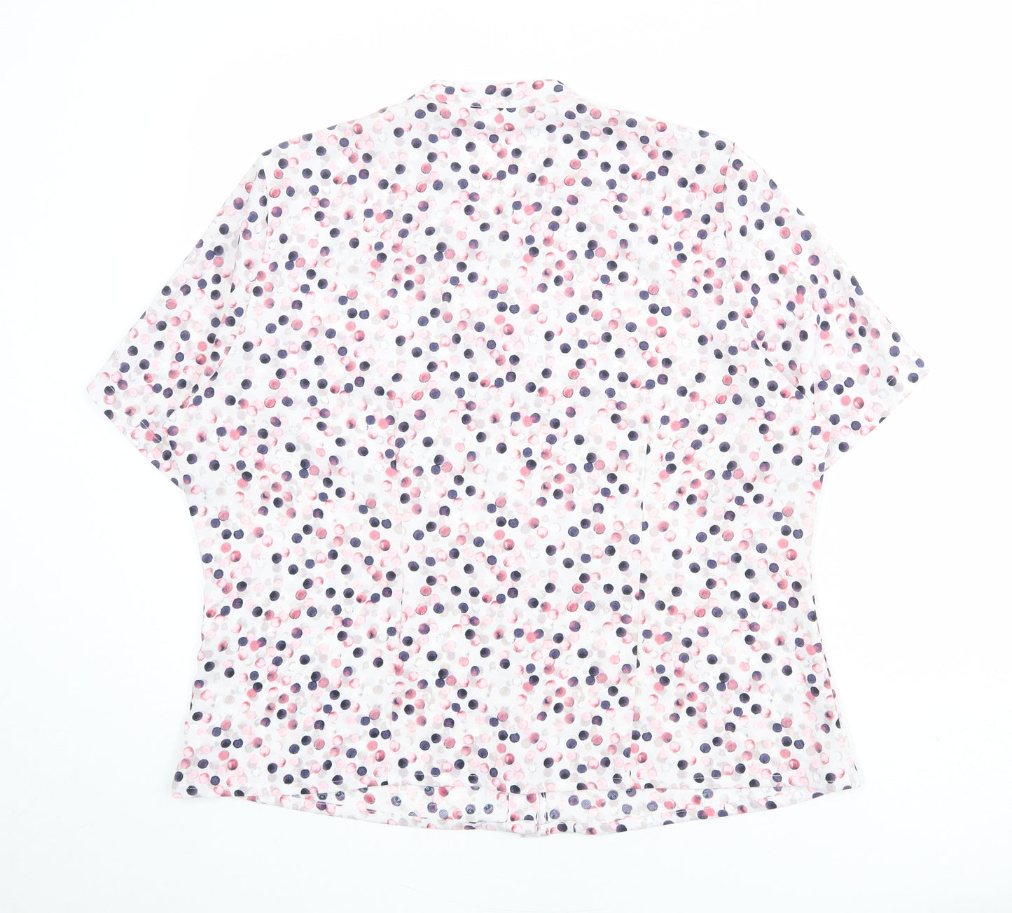 Eastex Womens Multicoloured Geometric Polyester Basic Button-Up Size 18 V-Neck