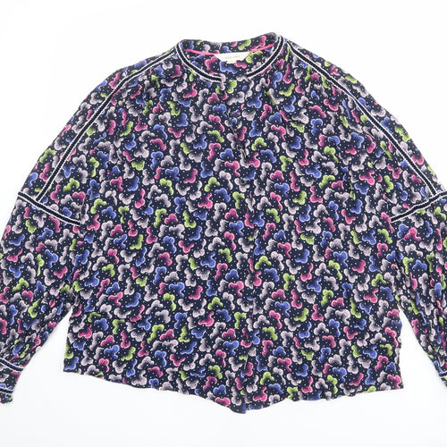 Per Una Womens Multicoloured Geometric Viscose Basic Blouse Size 10 V-Neck