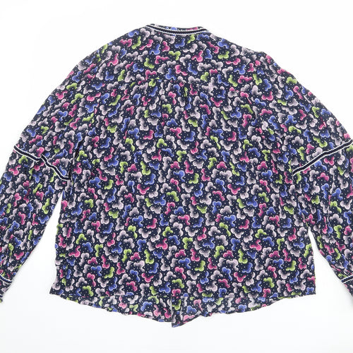 Per Una Womens Multicoloured Geometric Viscose Basic Blouse Size 10 V-Neck
