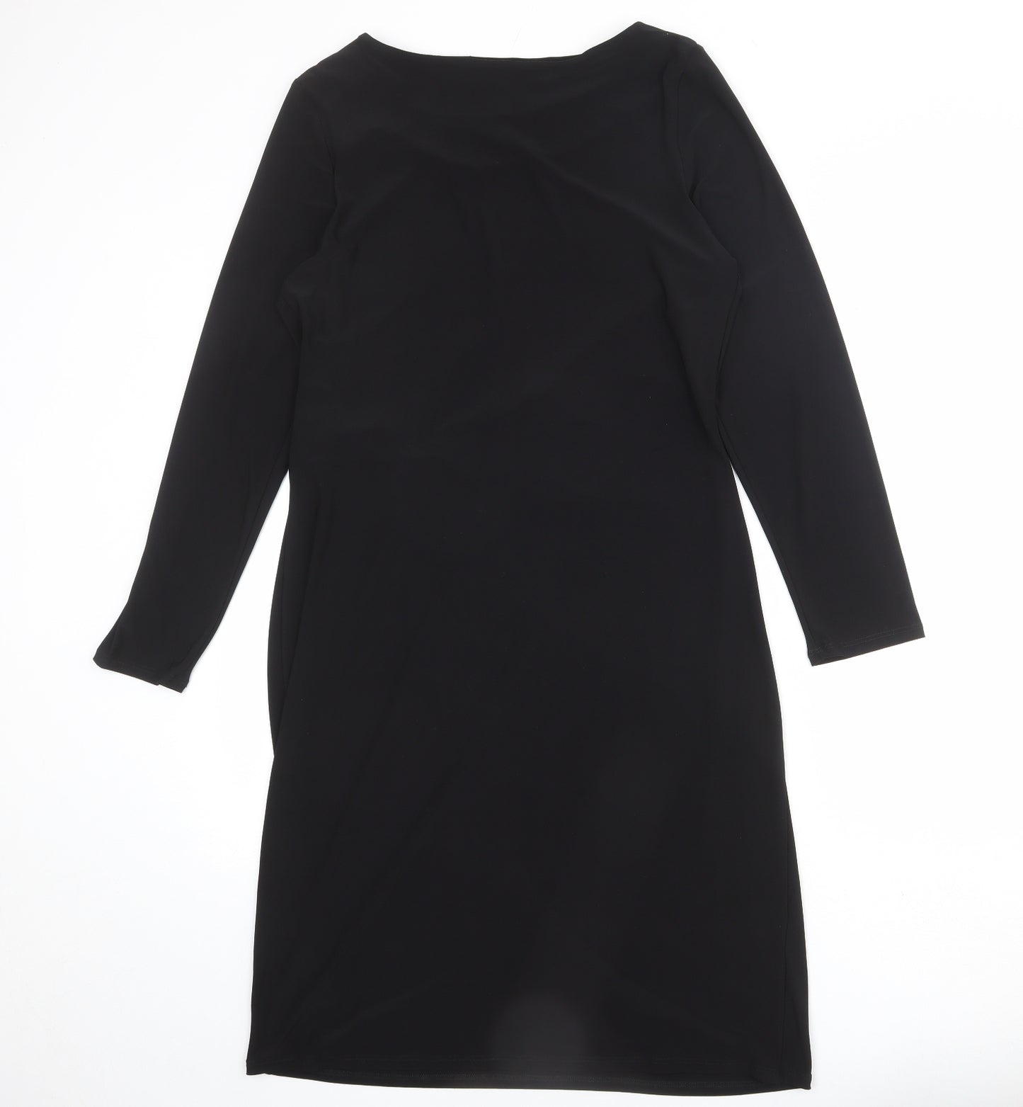 Wallis Womens Black Polyester A-Line Size 14 Boat Neck Pullover