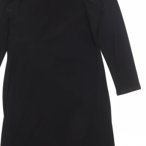 Wallis Womens Black Polyester A-Line Size 14 Boat Neck Pullover