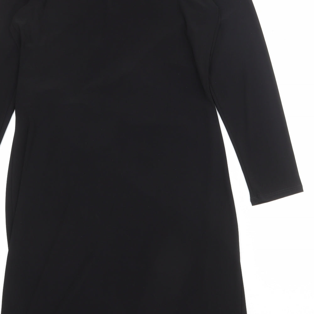Wallis Womens Black Polyester A-Line Size 14 Boat Neck Pullover