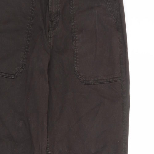 Fat Face Womens Brown Cotton Straight Jeans Size 14 L28 in Regular Zip