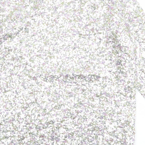 Zara Womens Silver Polyester Shift Size S Boat Neck Pullover