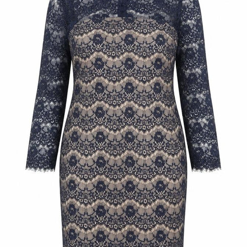 AX Paris Womens Blue Polyester Pencil Dress Size 14 Mock Neck Zip