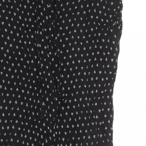 Denver Hayes Womens Black Geometric Viscose Jogger Trousers Size S L25 in Regular Drawstring