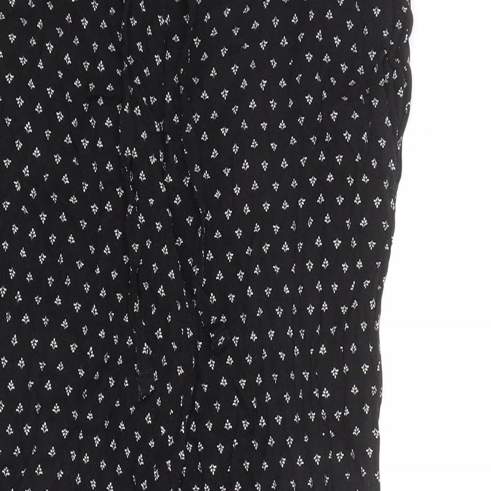 Denver Hayes Womens Black Geometric Viscose Jogger Trousers Size S L25 in Regular Drawstring