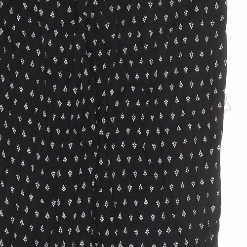 Denver Hayes Womens Black Geometric Viscose Jogger Trousers Size S L25 in Regular Drawstring