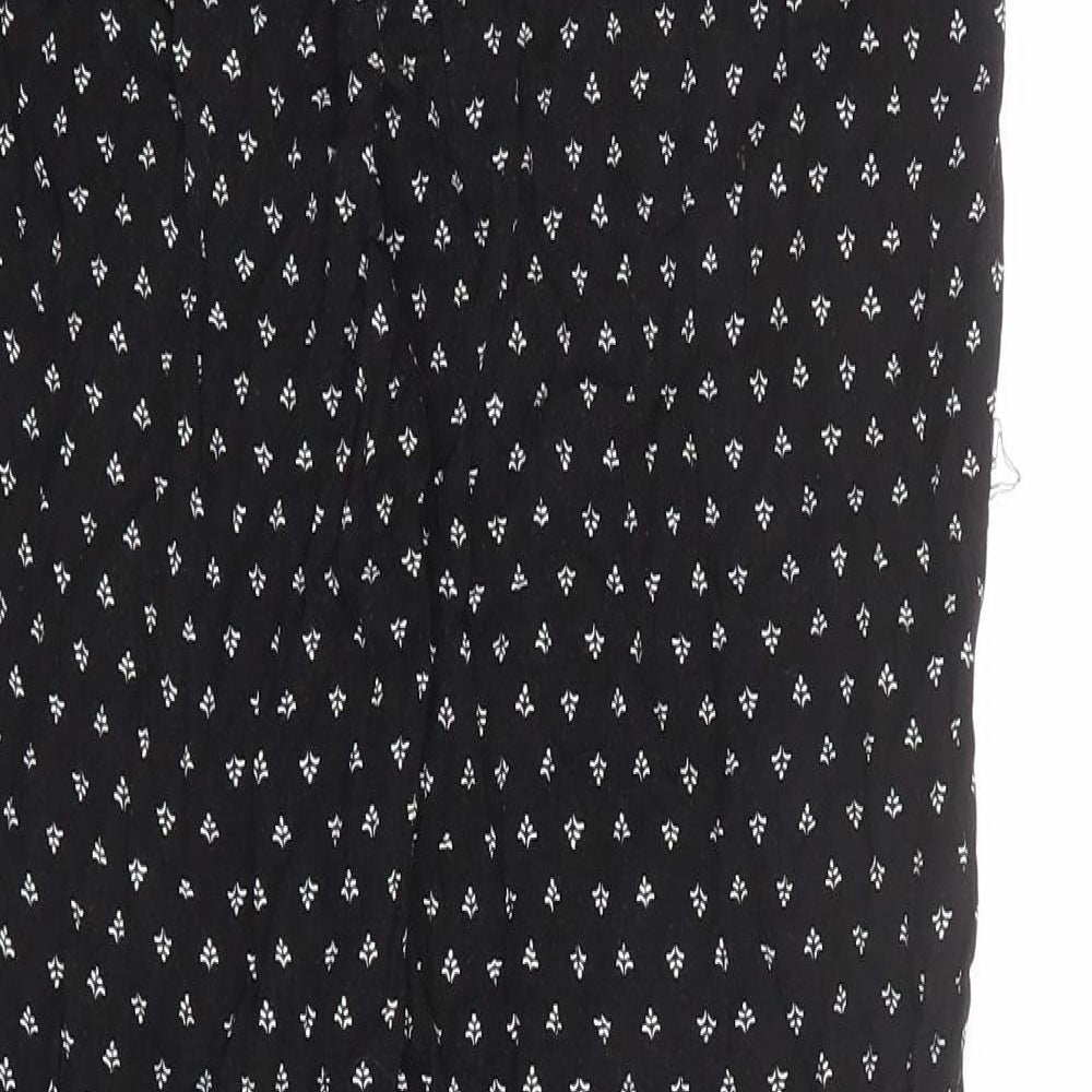 Denver Hayes Womens Black Geometric Viscose Jogger Trousers Size S L25 in Regular Drawstring