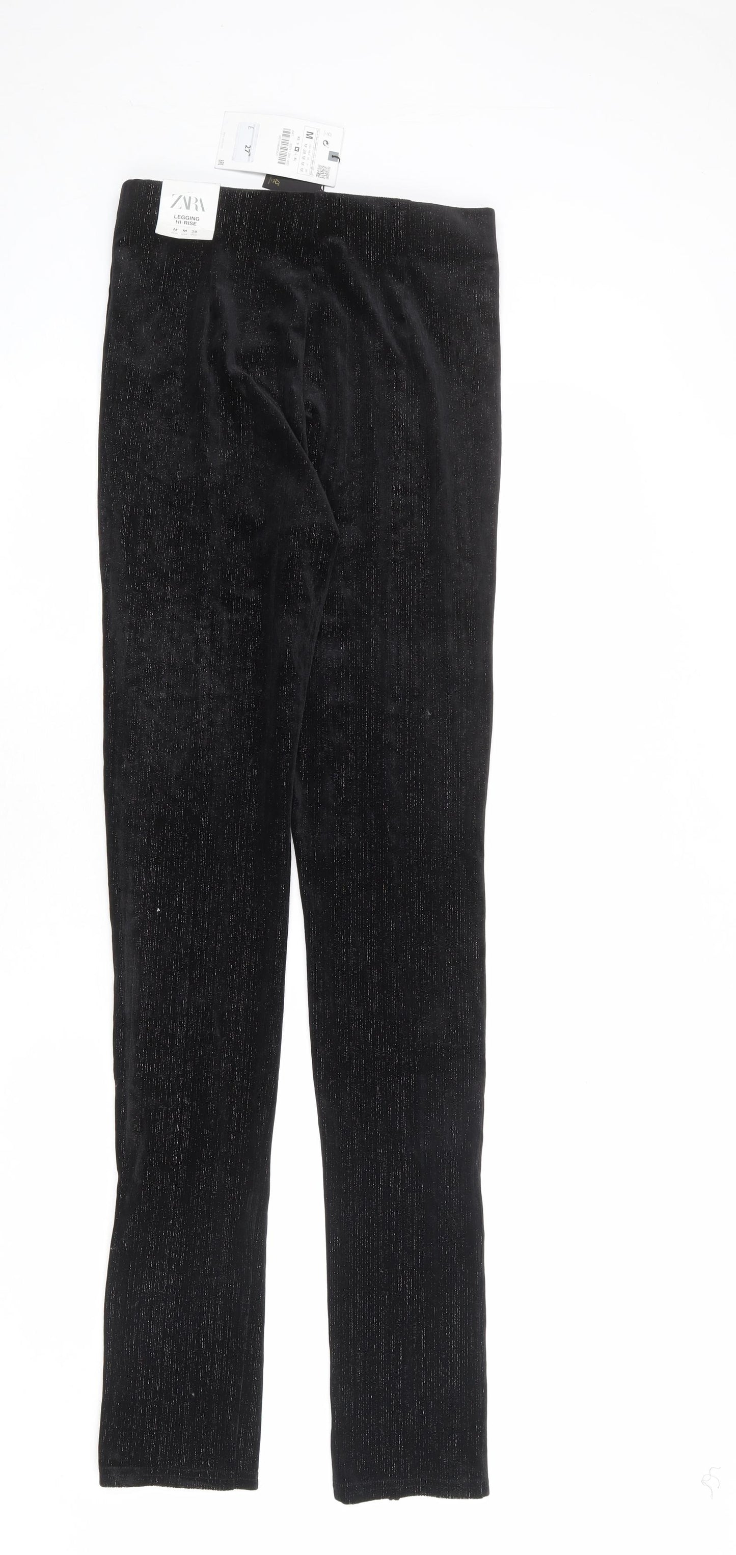 Zara Womens Black Polyester Jogger Leggings Size M L34 in - Front Slits